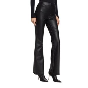 SPANX Stretch Faux Leather Flare Pants, Black, Size Large